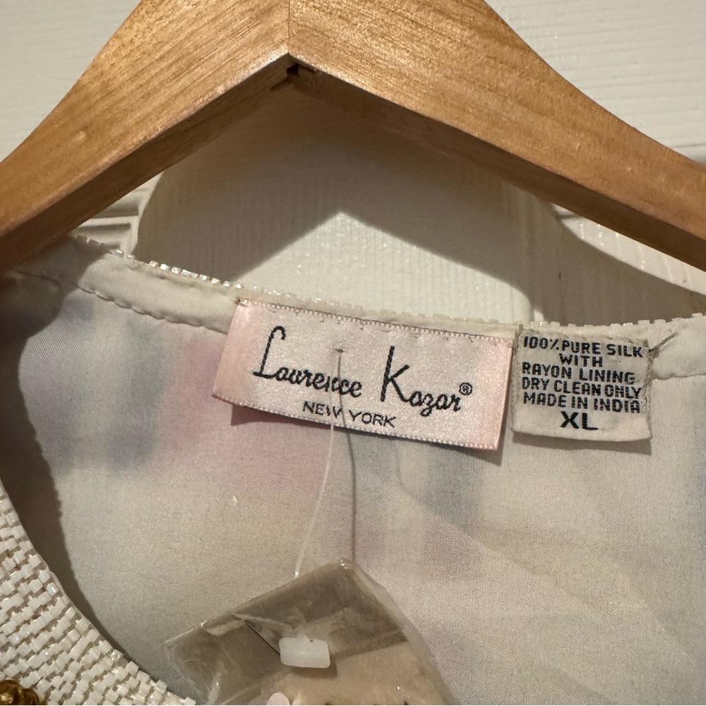 Vintage Laurence Kazar New York Silk Sequin Beaded Jacket Multicolor Pattern NWT - Picture 3 of 7